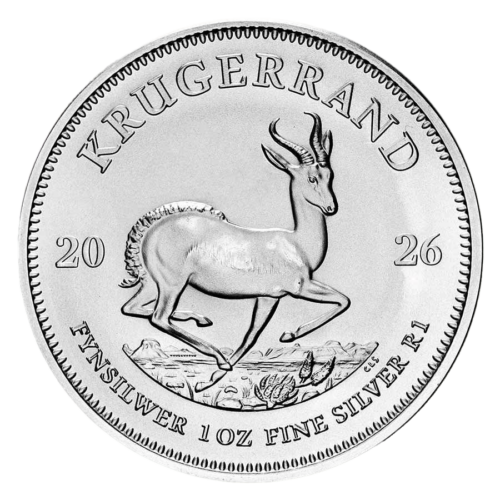 Silver Krugerrand 1oz coin for investment and collection.